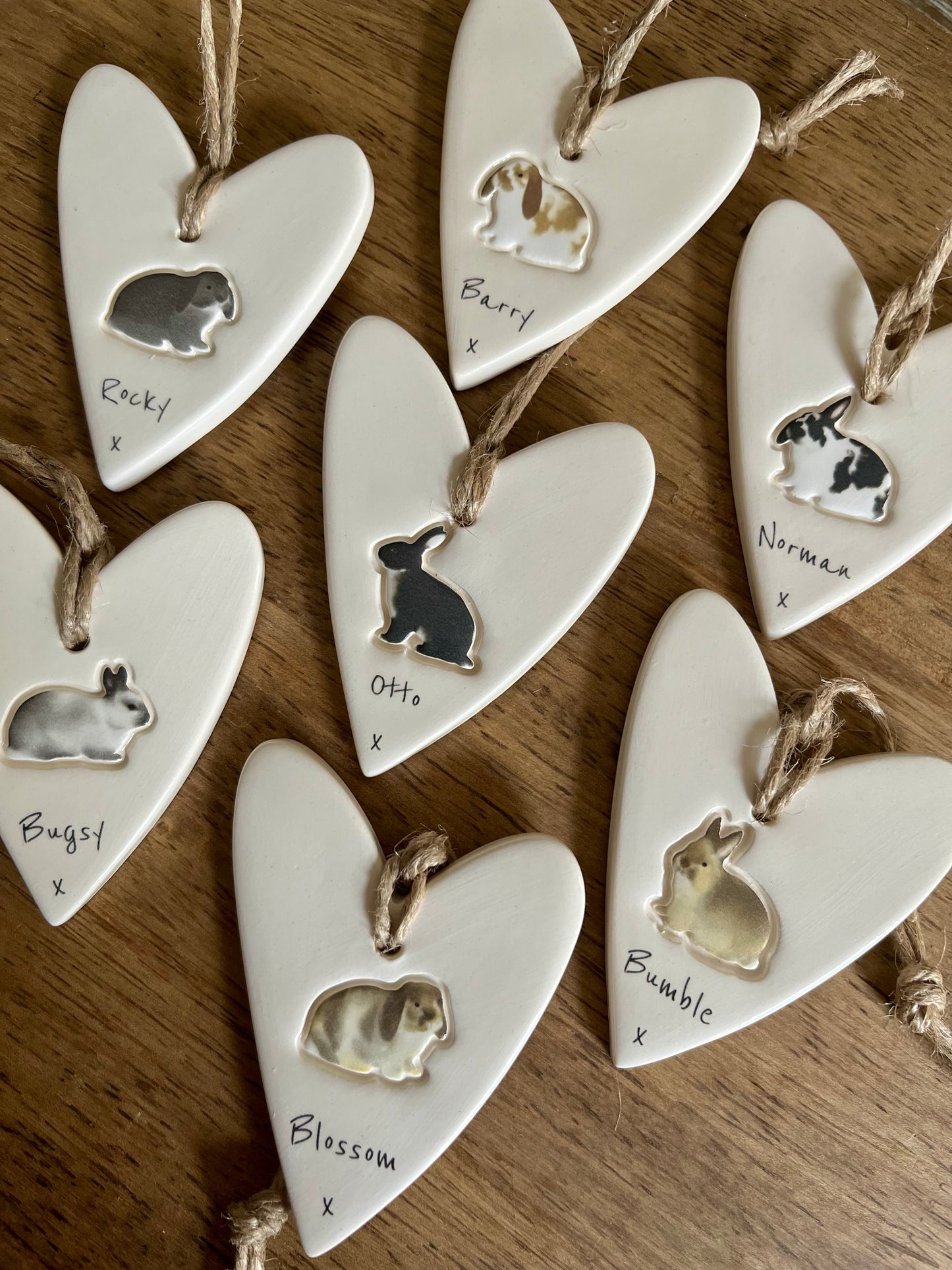 Personalised Rabbit Heart Ornament