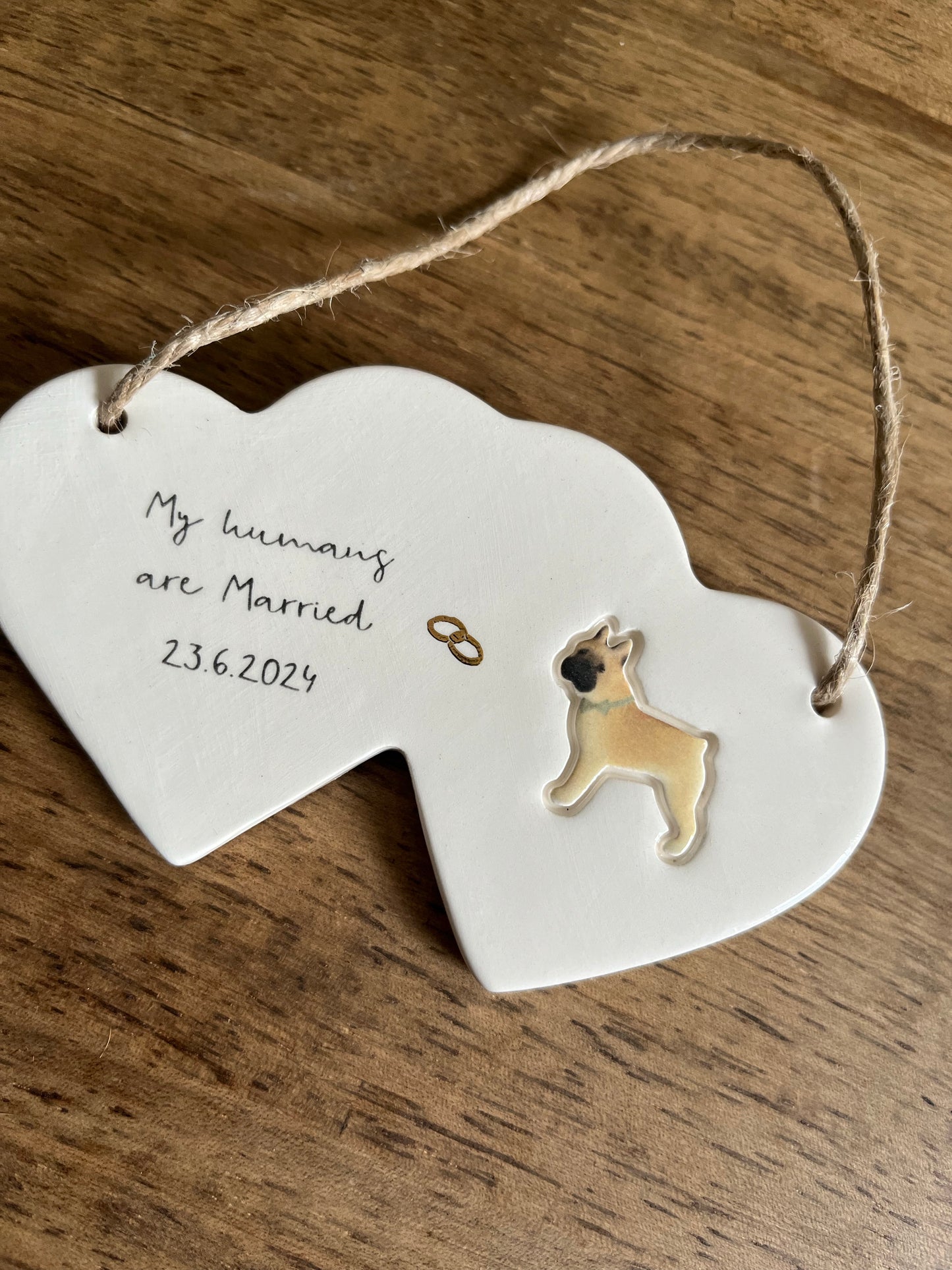 Personalised Dog Wedding Gift Ornament