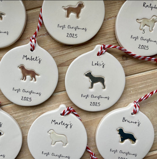 Personalised Dogs First Christmas 2025 Ornament