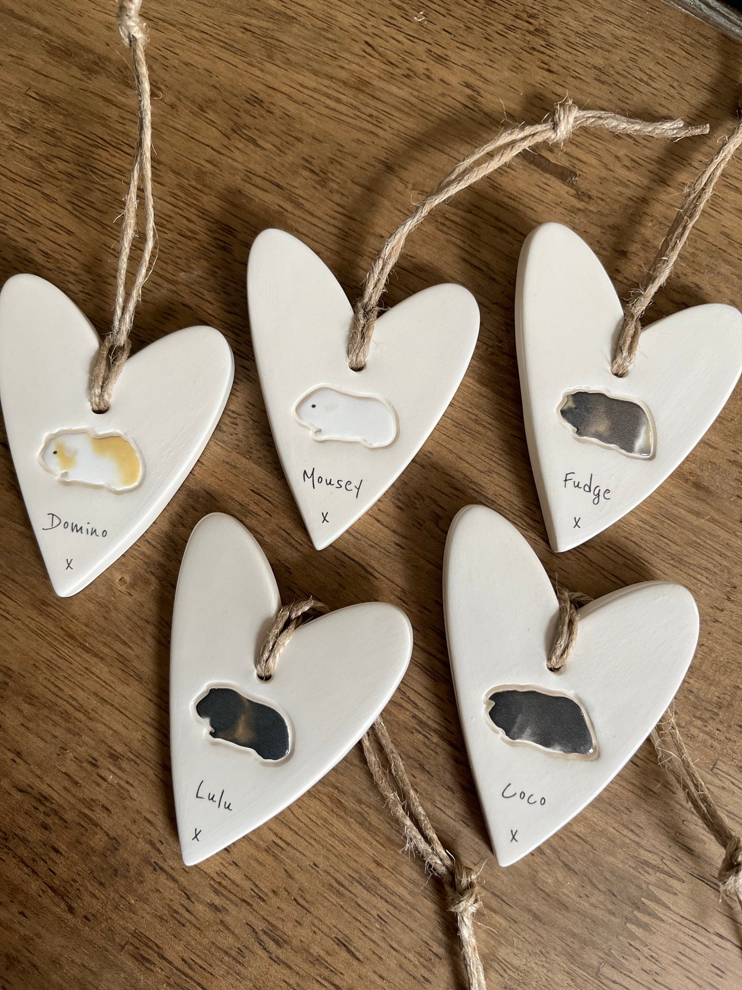 Personalised Guinea Pig Heart Ornament