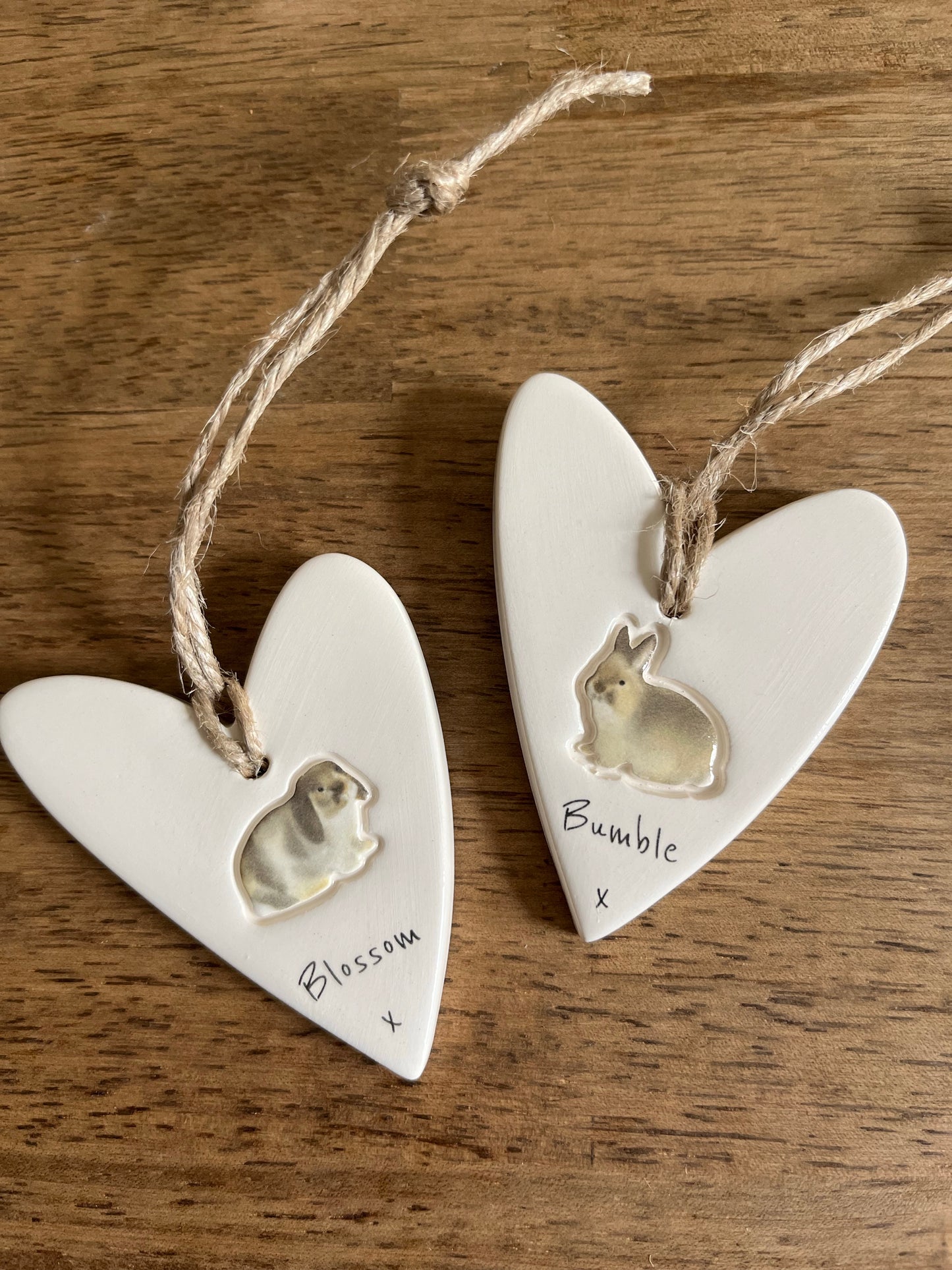 Personalised Rabbit Heart Ornament