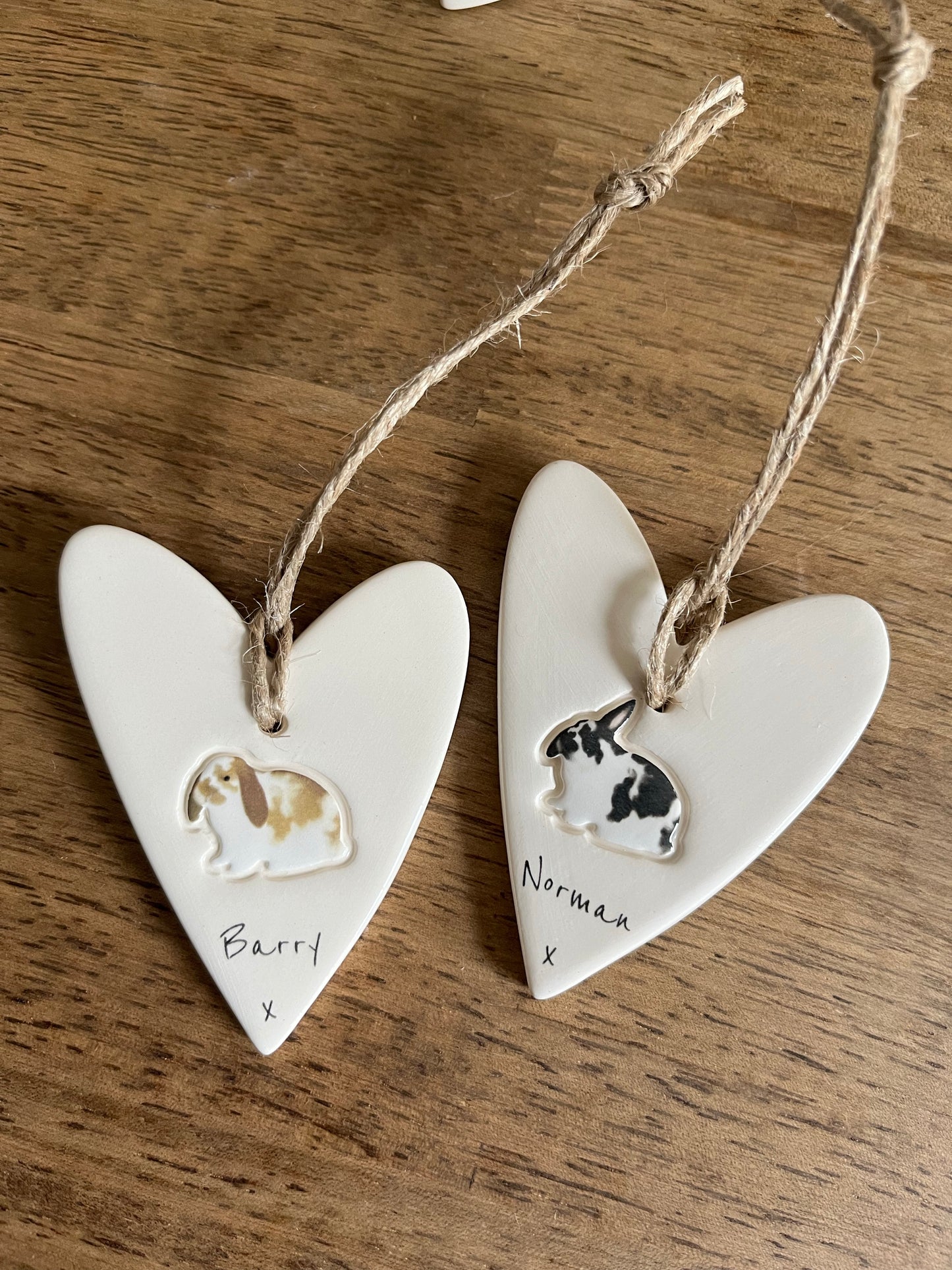 Personalised Rabbit Heart Ornament