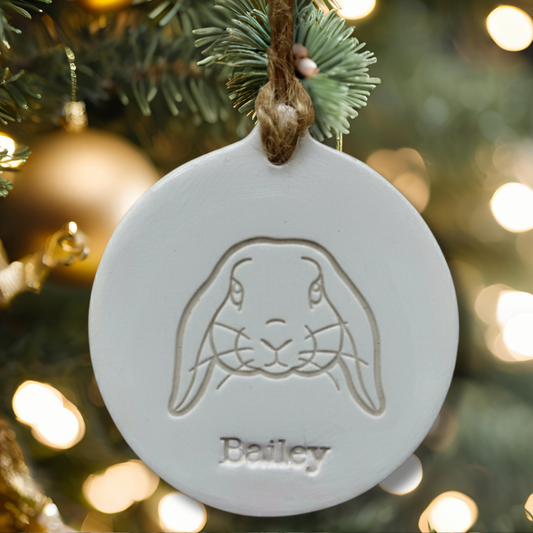 Personalised Holland Lop Rabbit Bauble