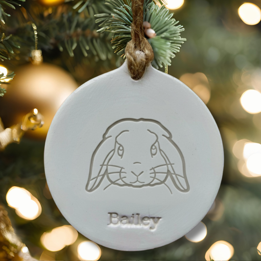 Personalised Lion Lop Rabbit Bauble