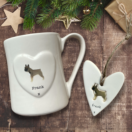 Personalised Dog Heart and Mug set