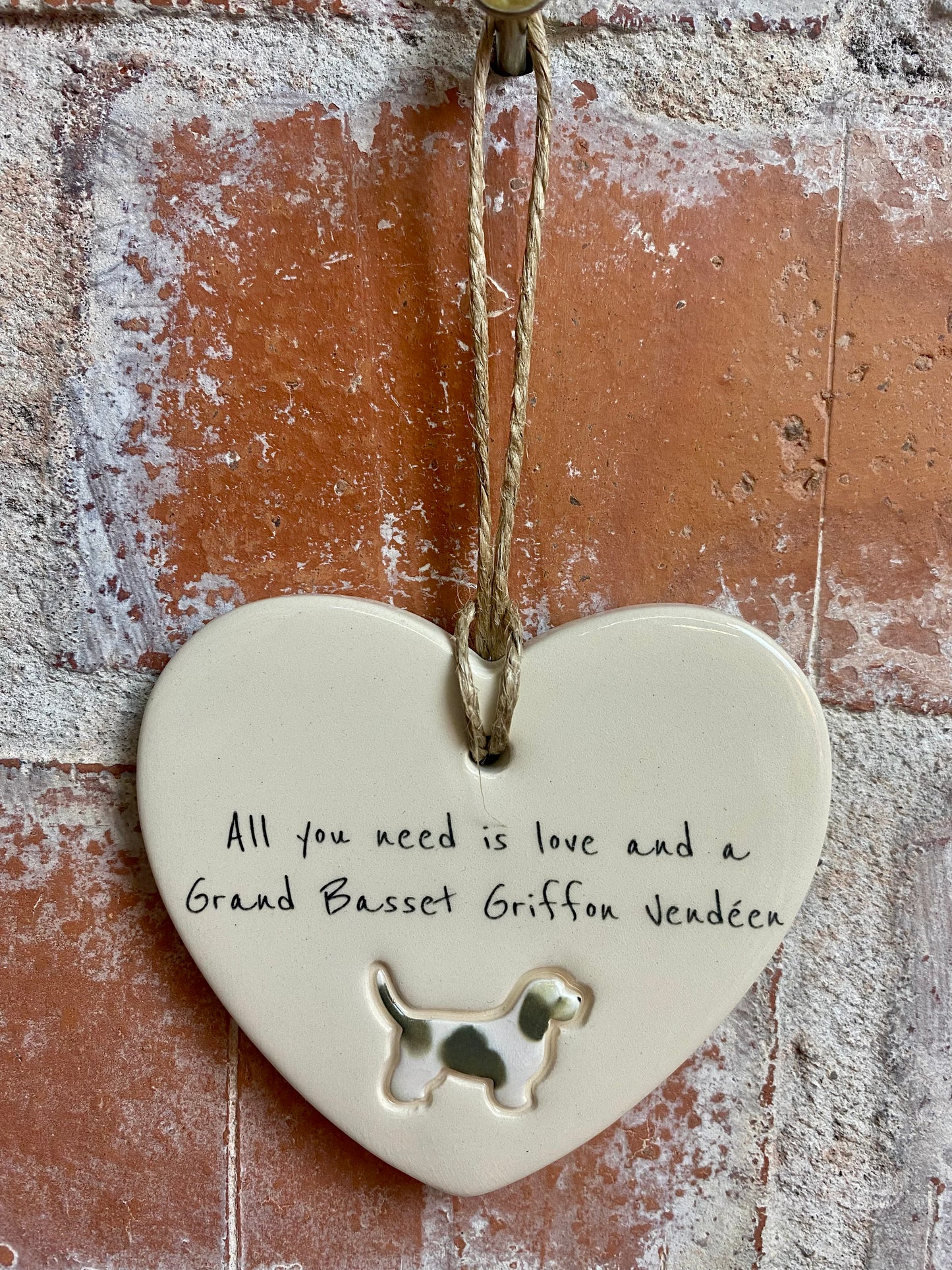 Grand Basset Griffon Vendéen Ceramic Heart Ornament