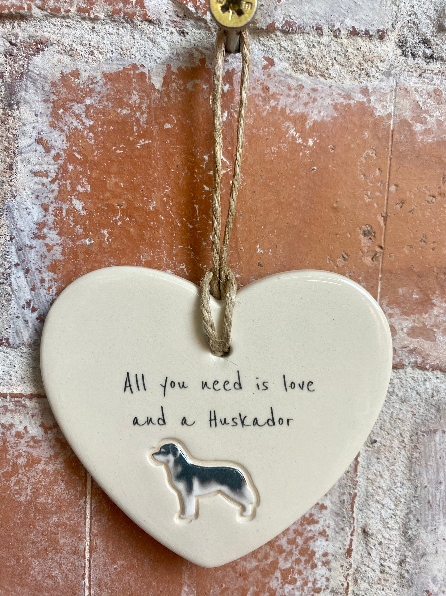 Huskador Ceramic Heart Ornament