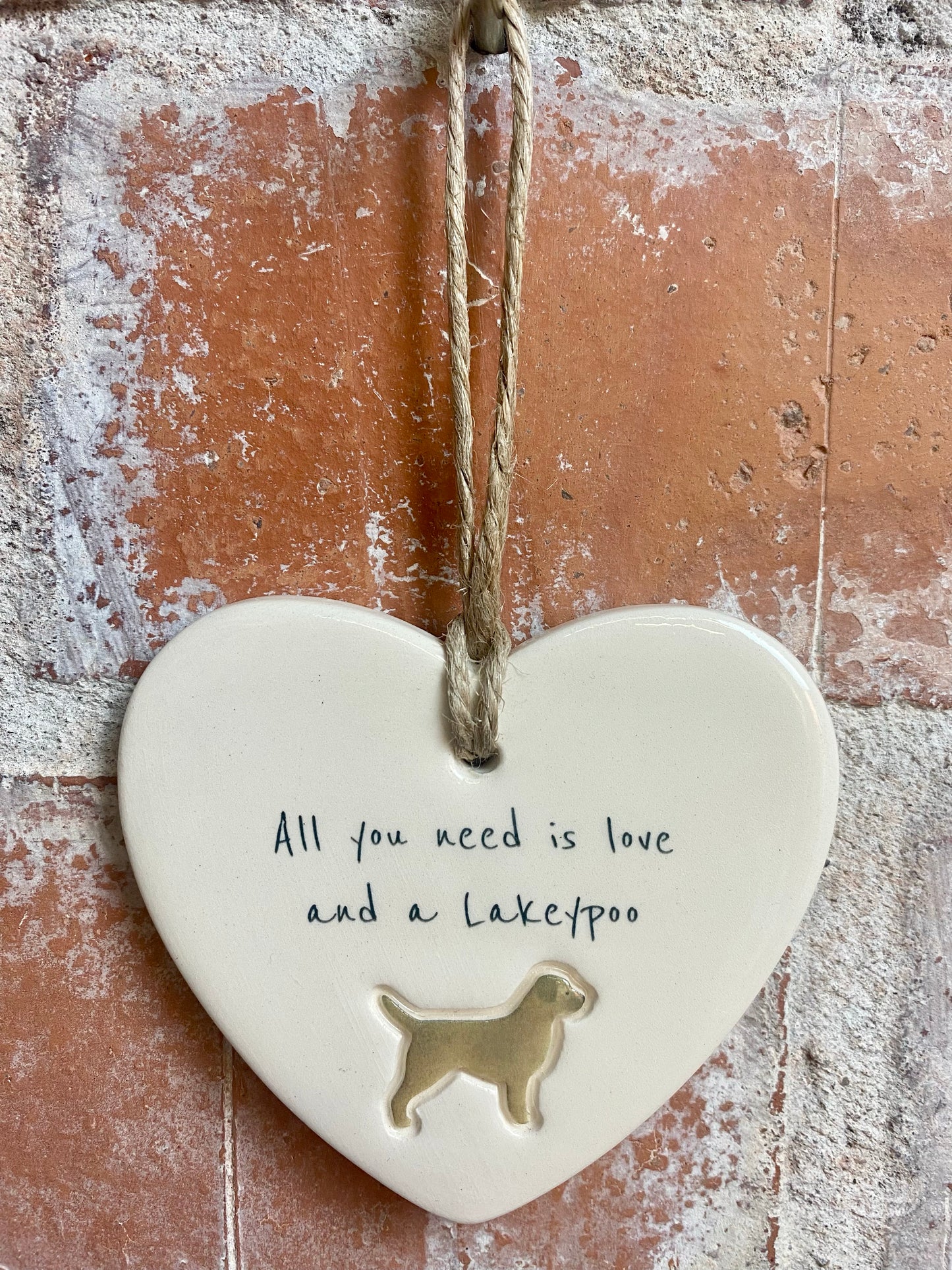 Lakeypoo Ceramic Heart Ornament