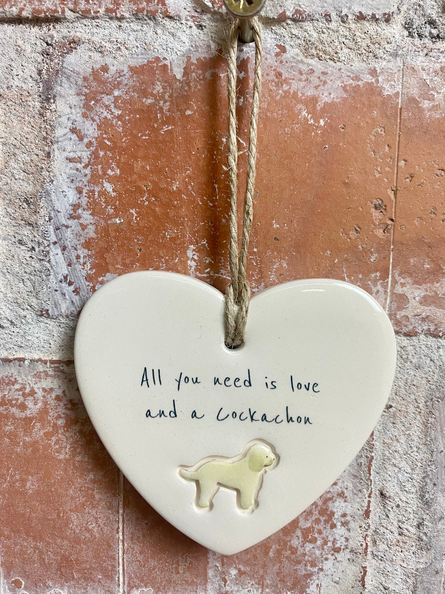 Cockachon Ceramic Heart Ornament