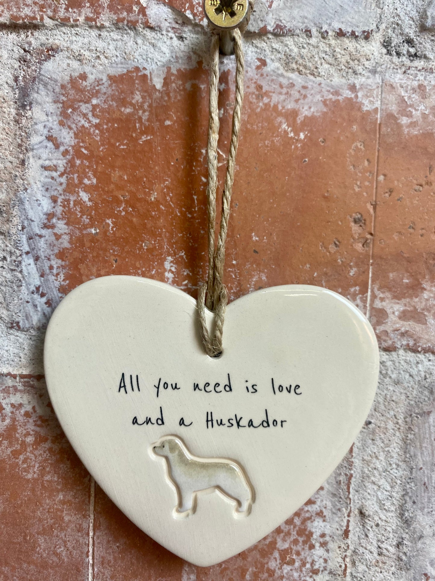 Huskador Ceramic Heart Ornament