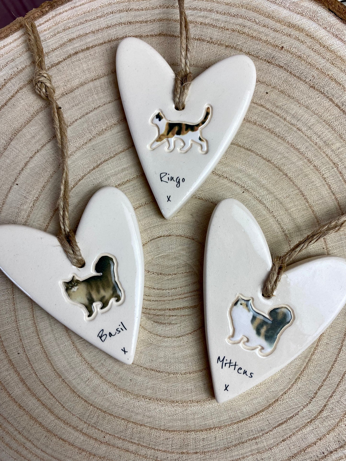 Personalised Cat Heart Ornament