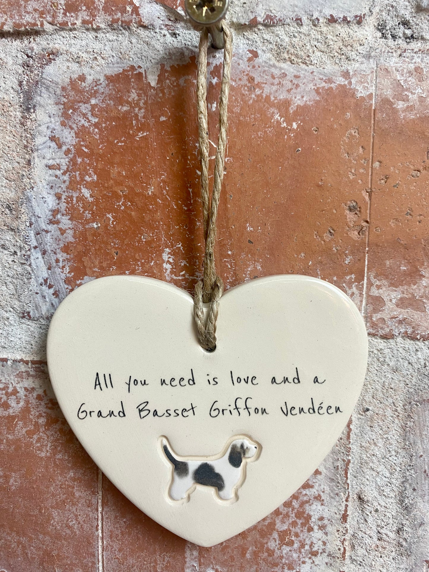 Grand Basset Griffon Vendéen Ceramic Heart Ornament