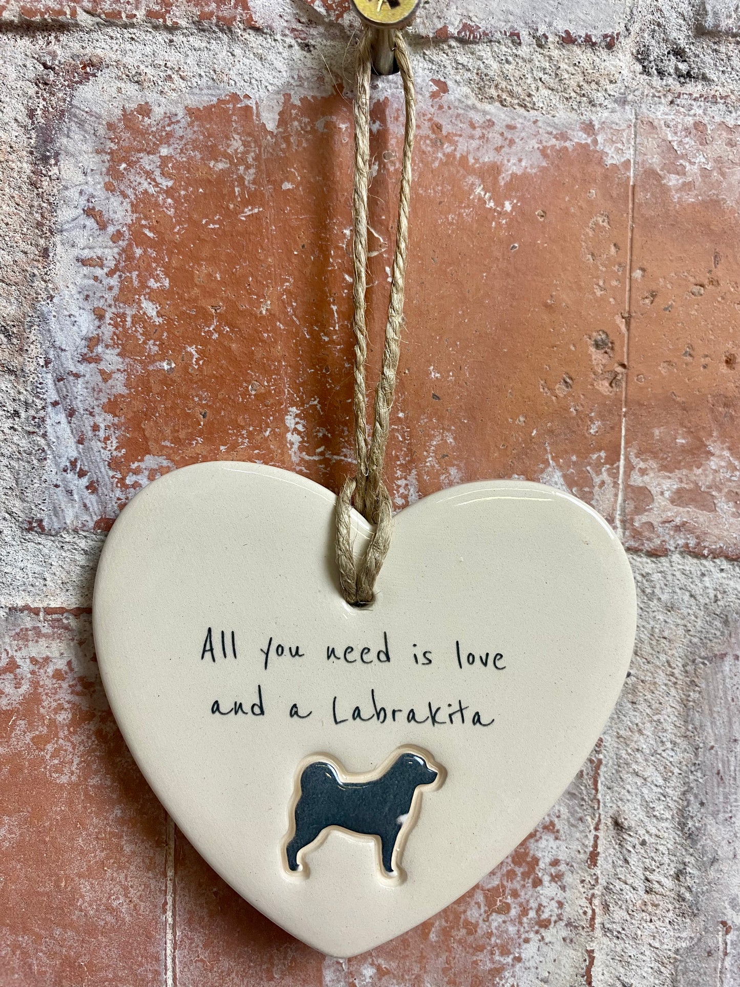 Labrakita Ceramic Heart Ornament