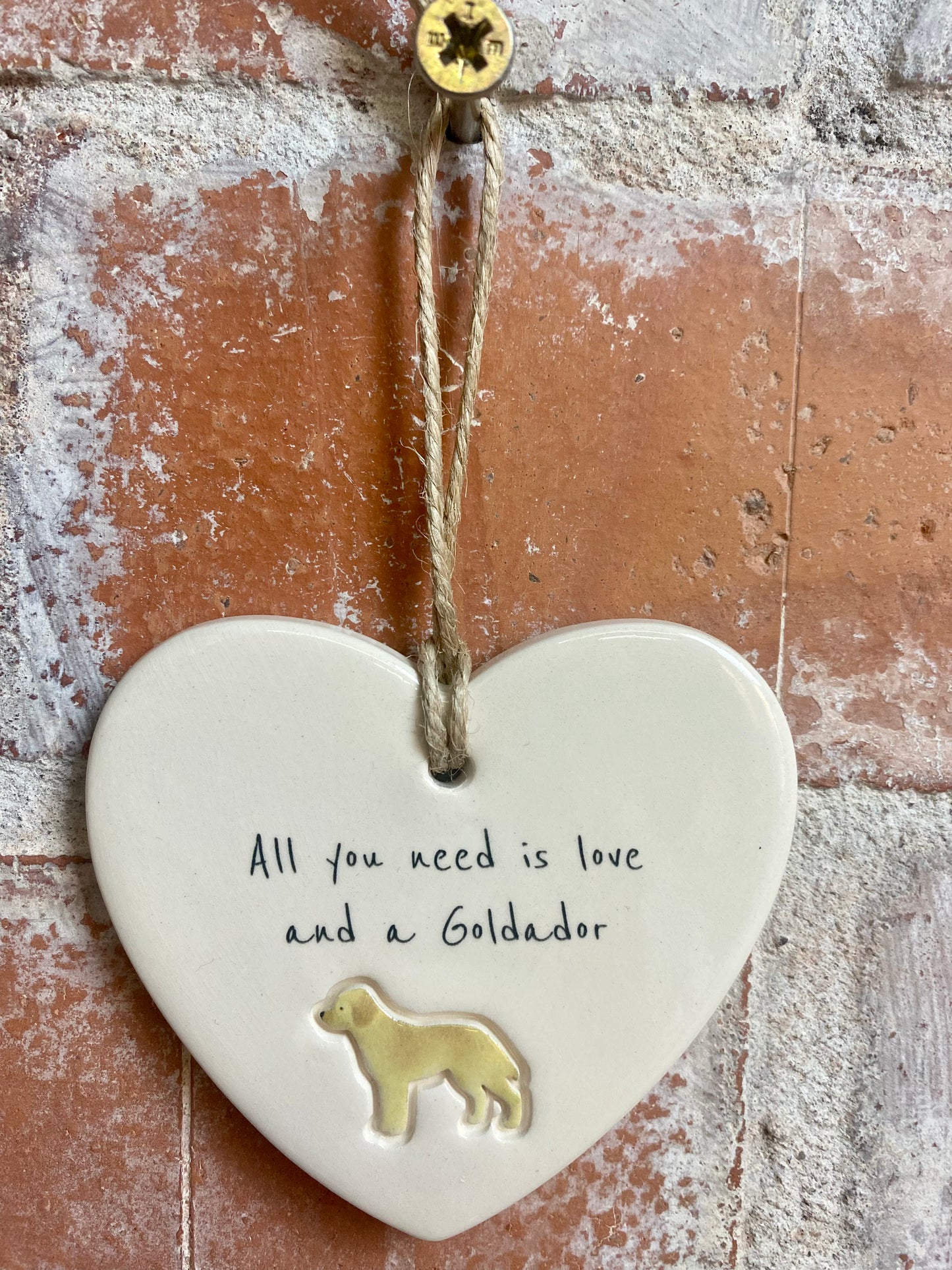 Goldador Ceramic Heart Ornament