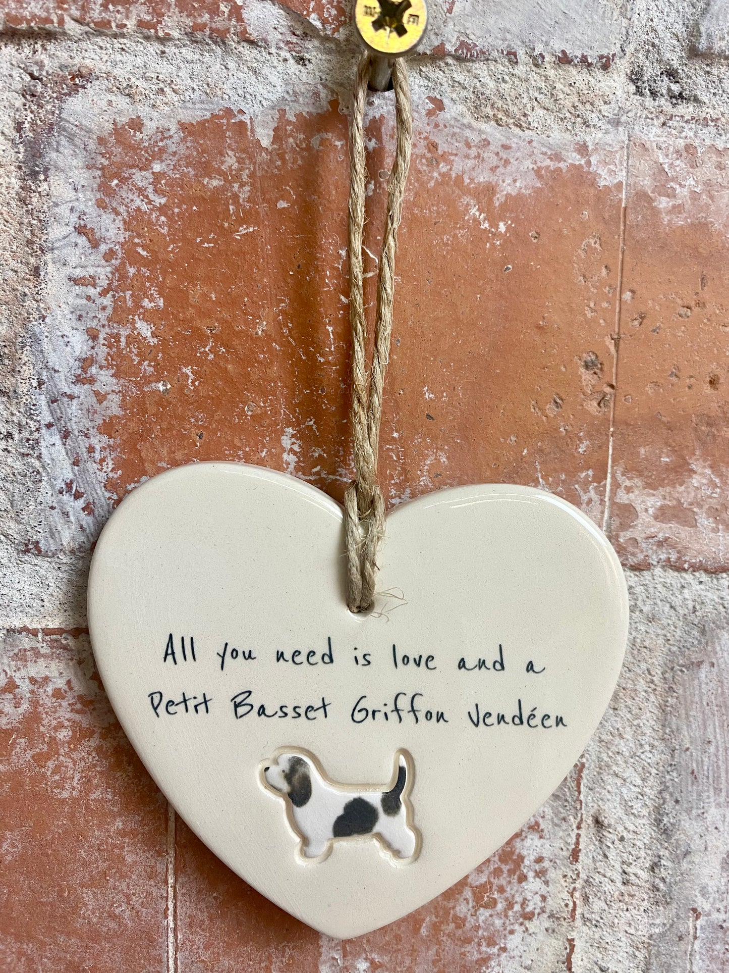 Petit Basset Griffon Vendéen Ceramic Heart Ornament