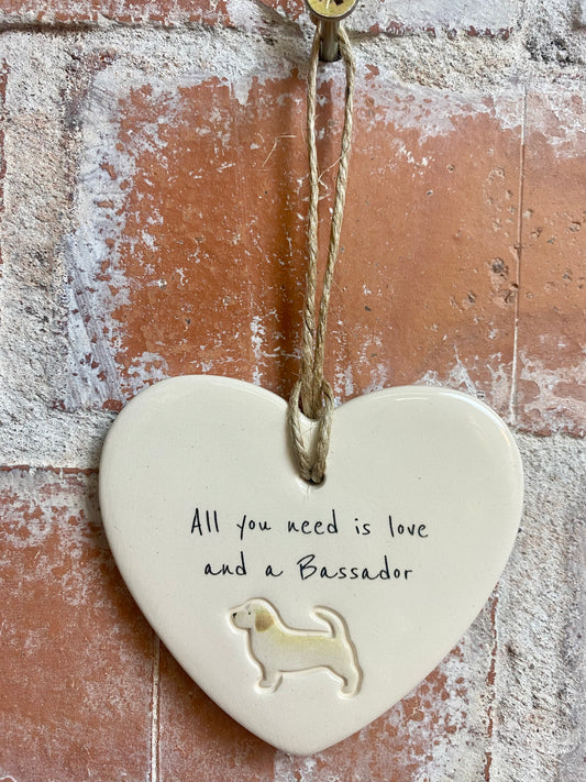 Bassador Ceramic Heart Ornament