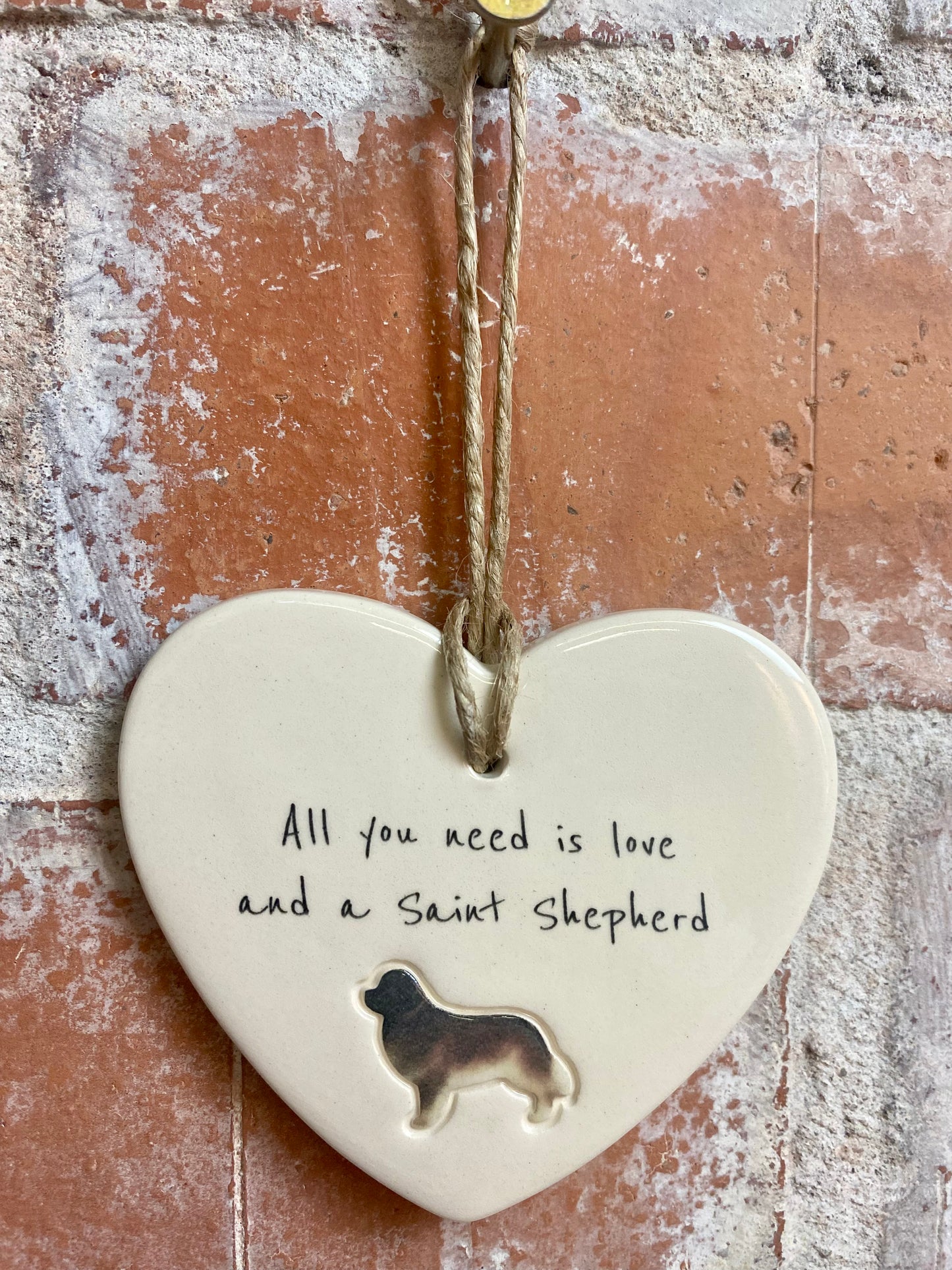 Saint Shepherd Ceramic Heart Ornament
