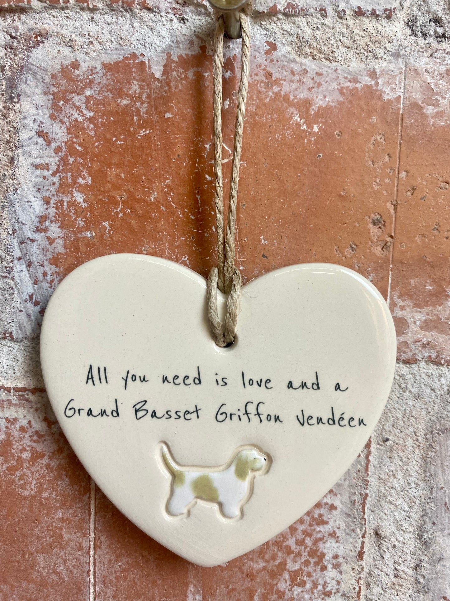 Grand Basset Griffon Vendéen Ceramic Heart Ornament