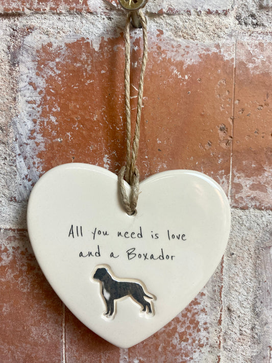 Boxador Ceramic Heart Ornament