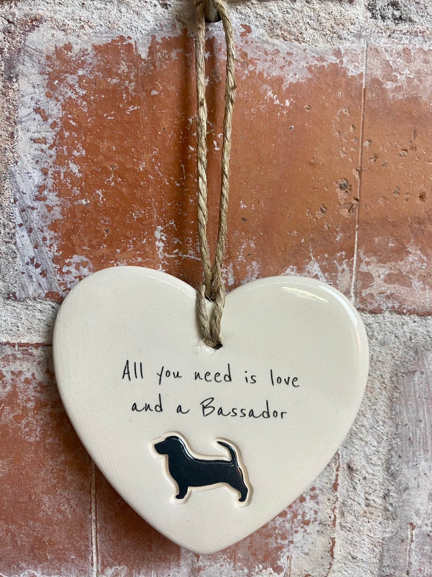 Bassador Ceramic Heart Ornament