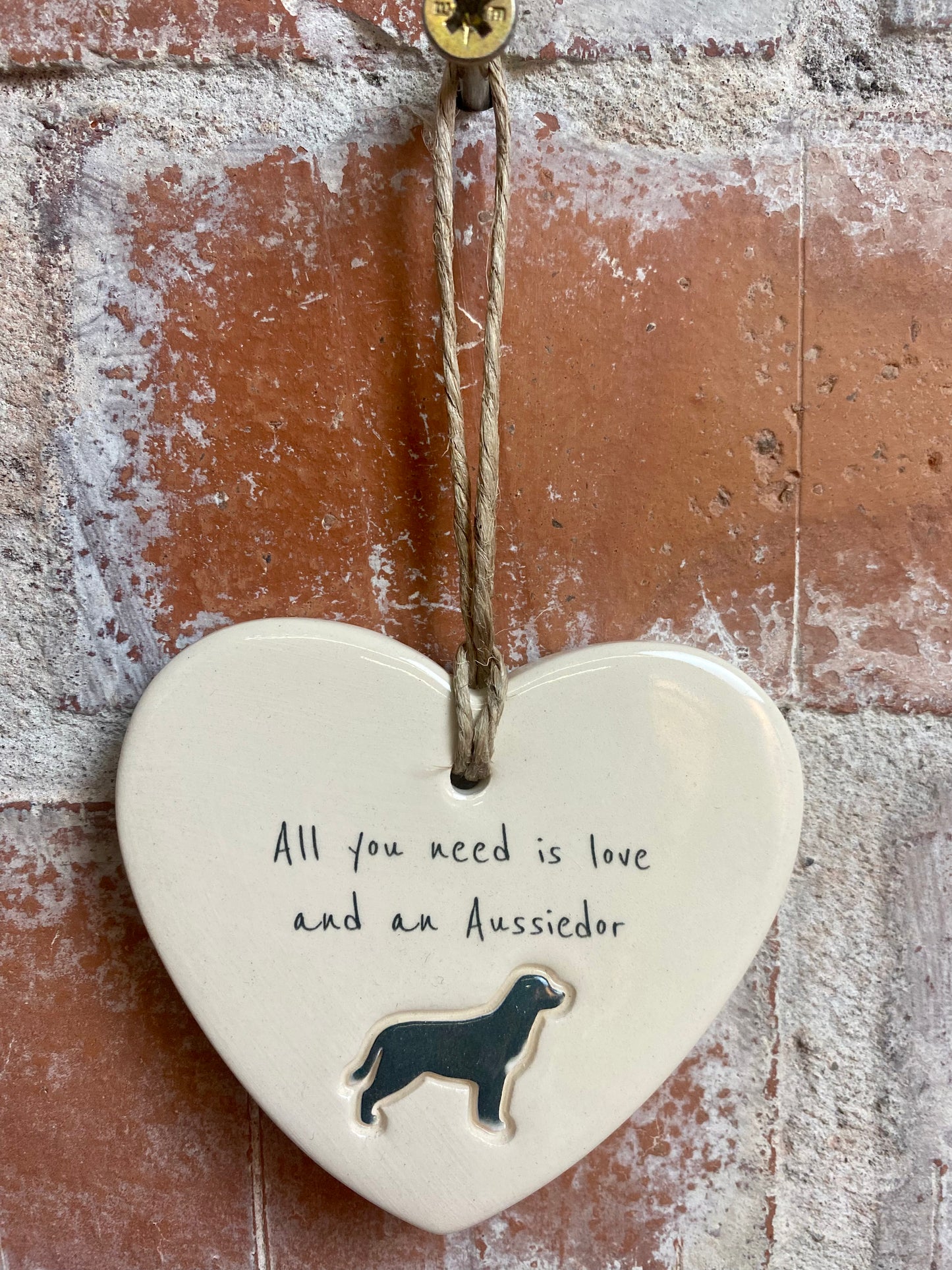 Aussiedor Ceramic Heart Ornament