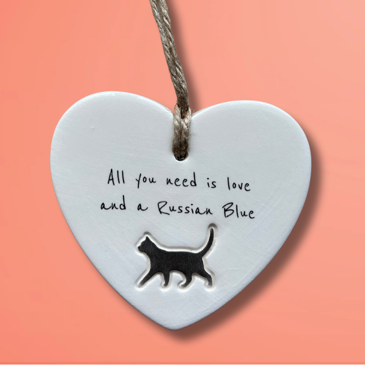 Handmade Russian Blue Cat Ornament