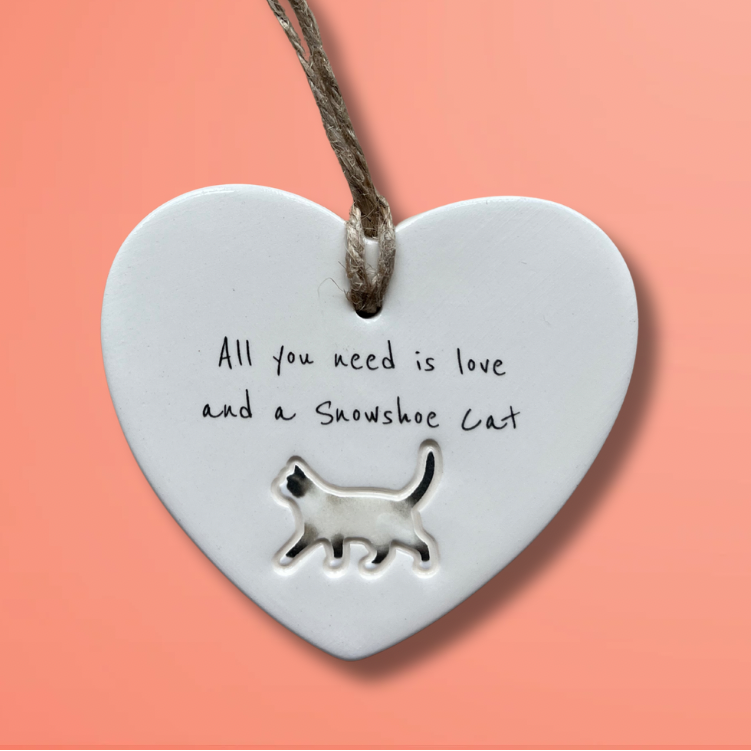 Handmade Snowshoe Cat Ornament