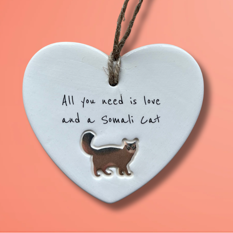Handmade Somali Cat Ornament