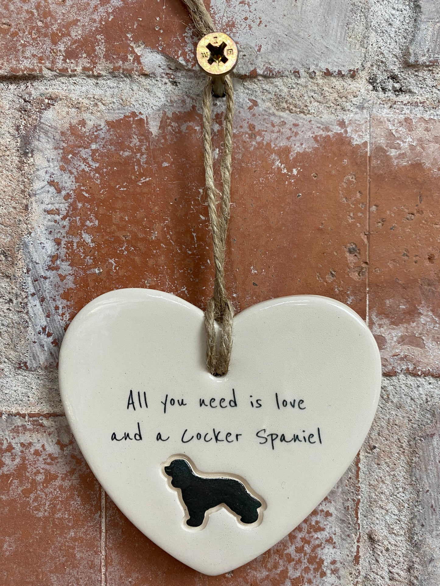 Cocker Spaniel Ceramic Heart Ornament