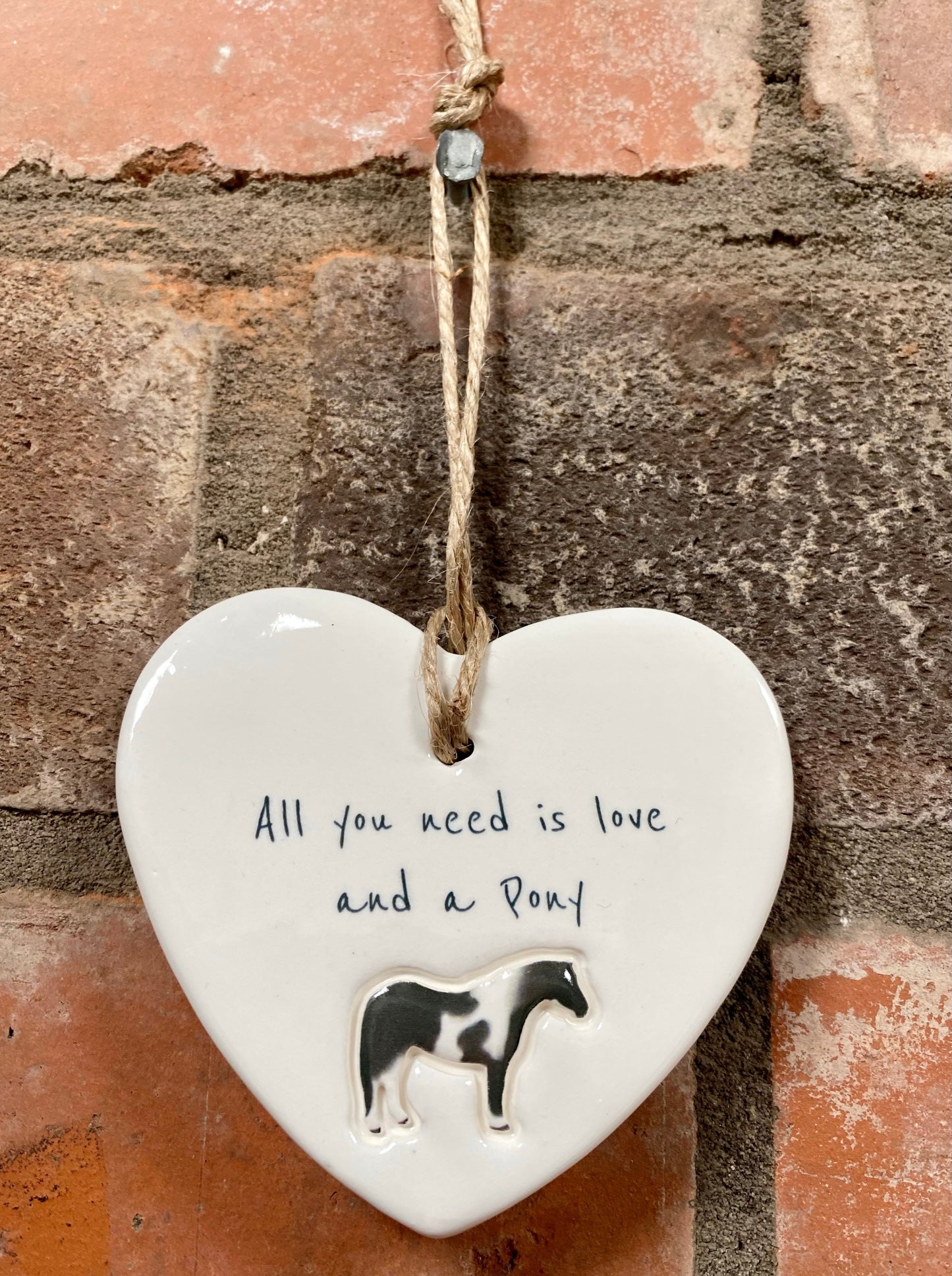 Pony Ceramic Heart Ornament