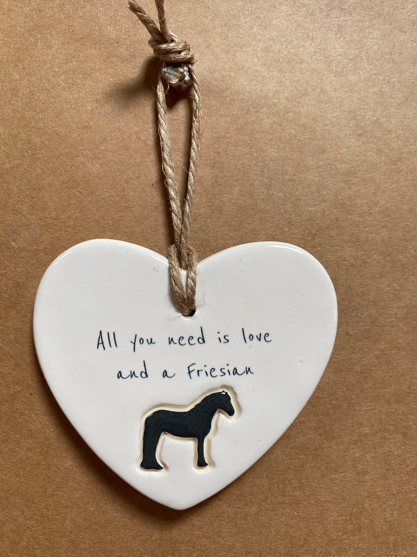 Friesian Ceramic Heart Ornament