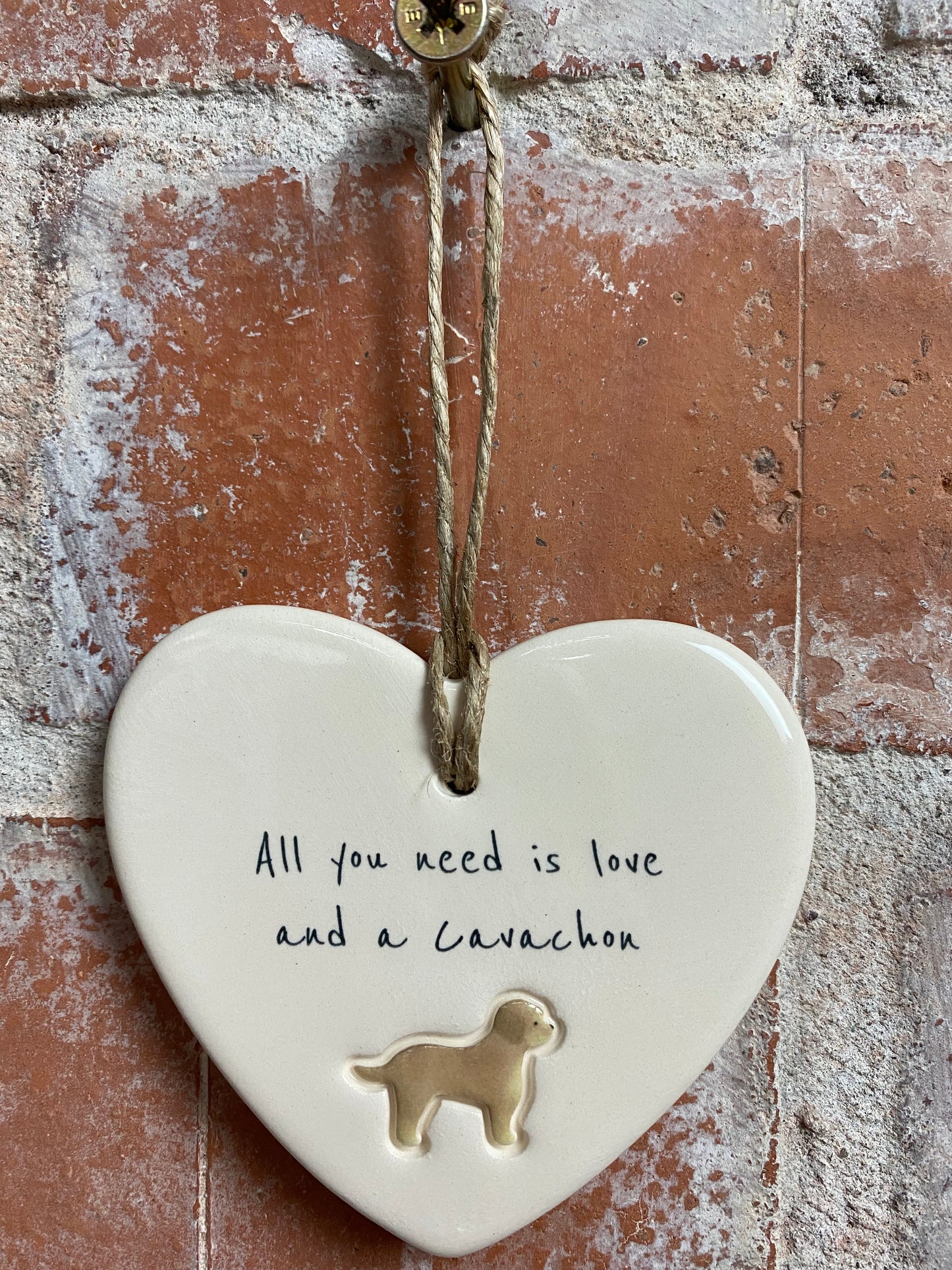 Cavachon Ceramic Heart Ornament