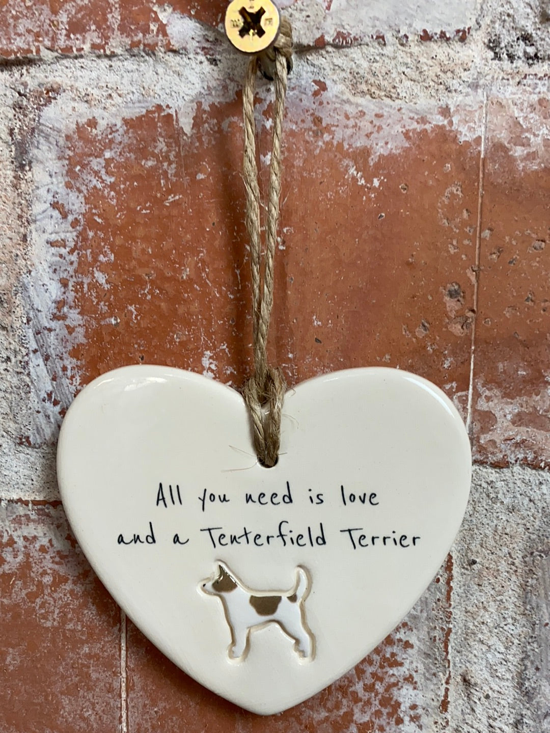 Tenterfield Terrier Ceramic Heart Ornament