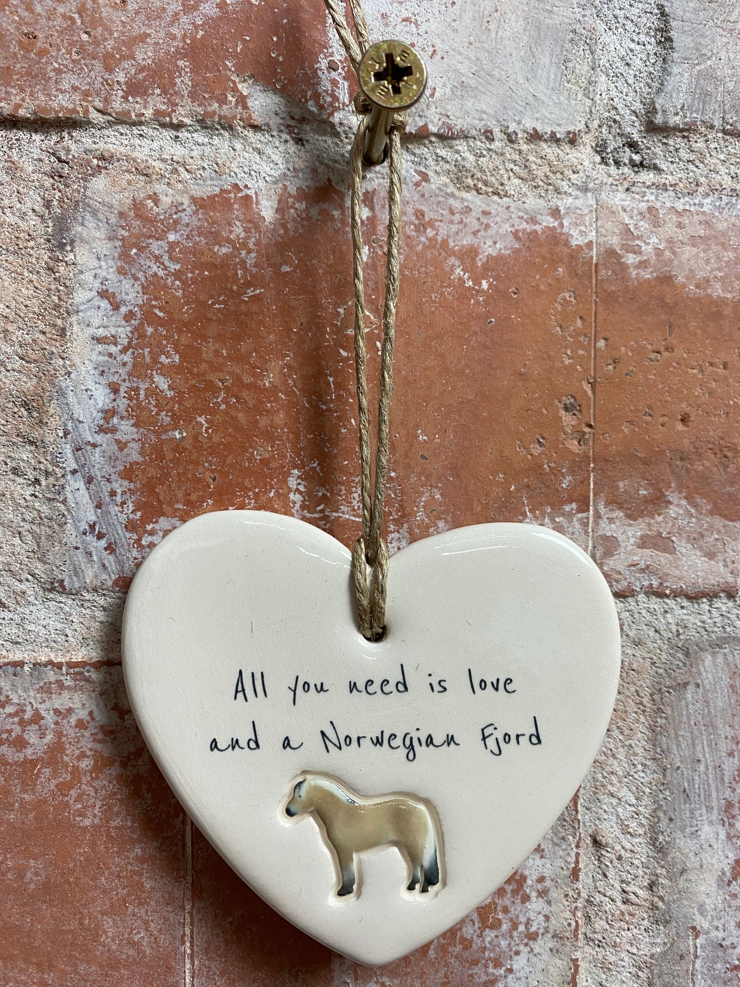 Norwegian Fjord Ceramic Heart Ornament