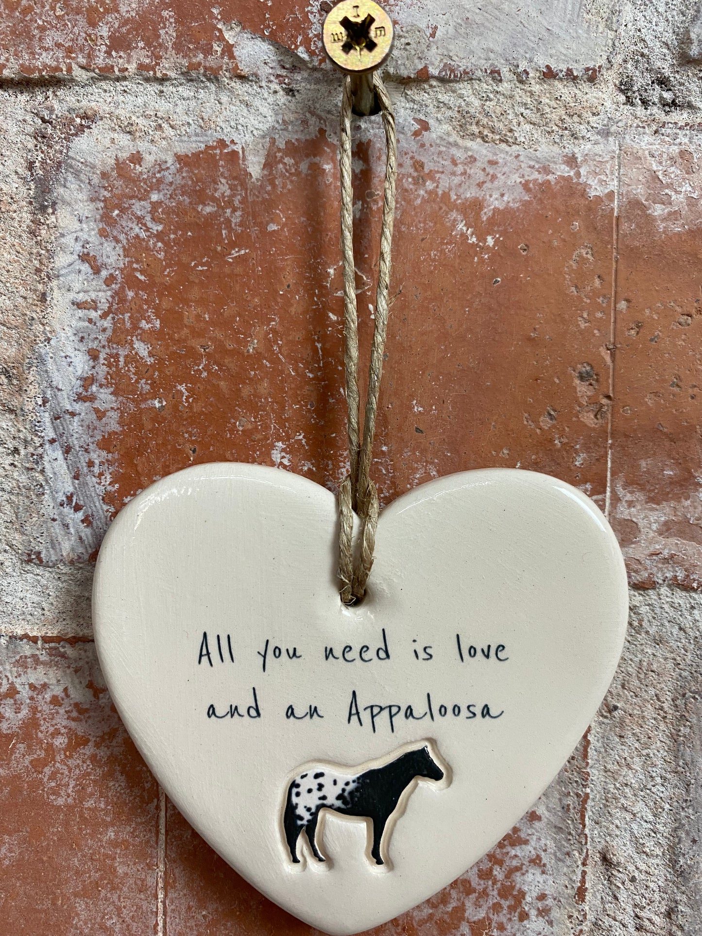 Appaloosa Ceramic Heart Ornament