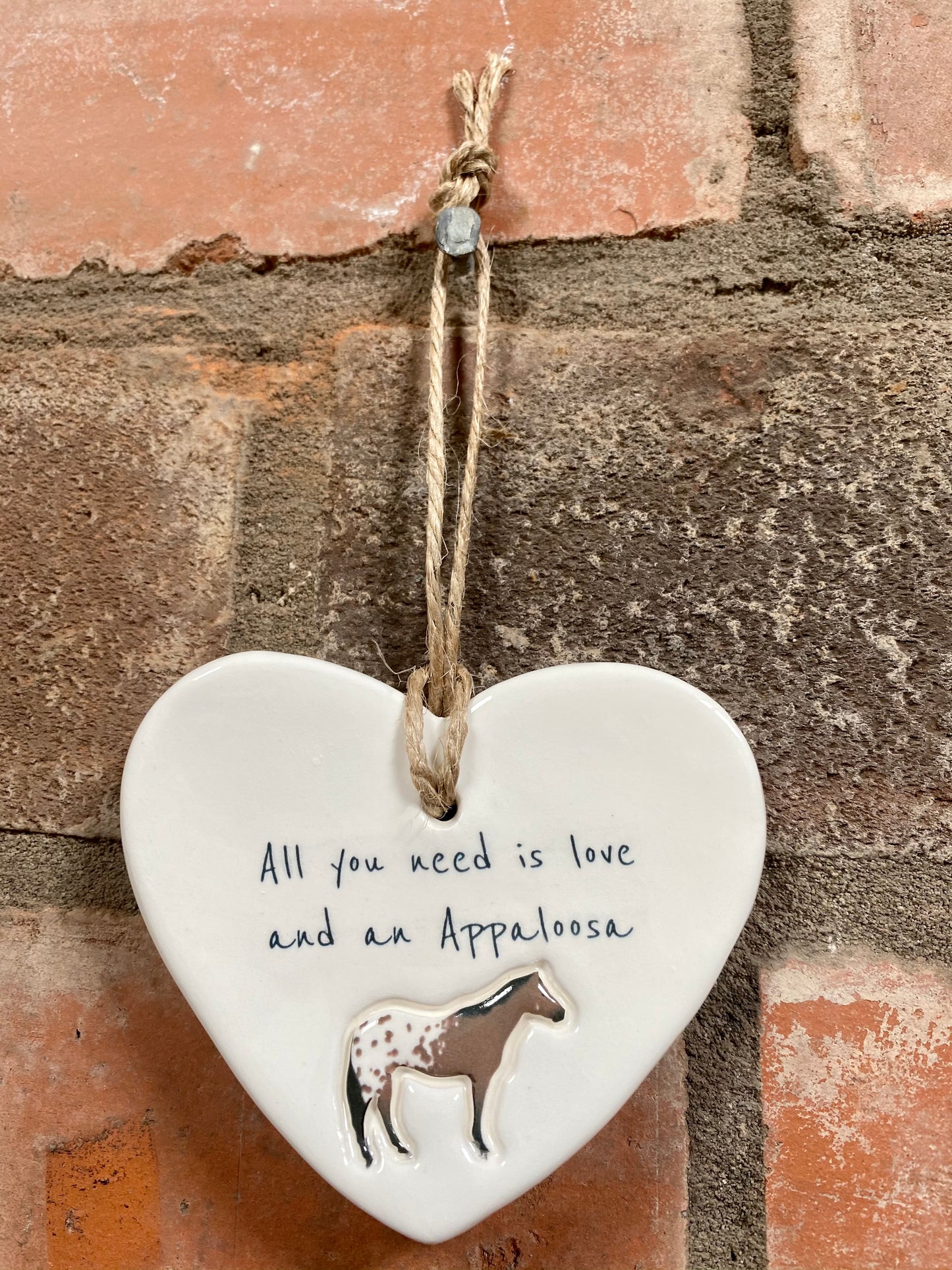 Appaloosa Ceramic Heart Ornament
