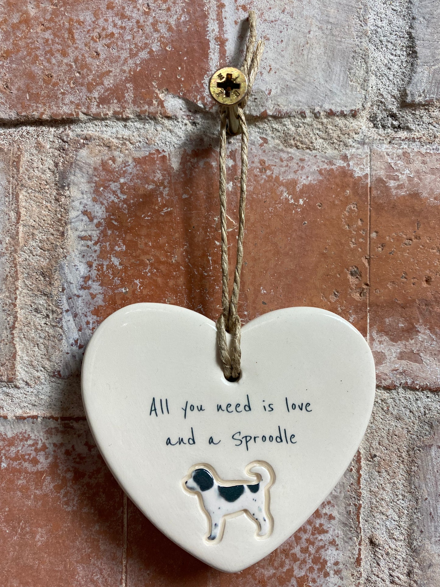 Sproodle Ceramic Heart Ornament