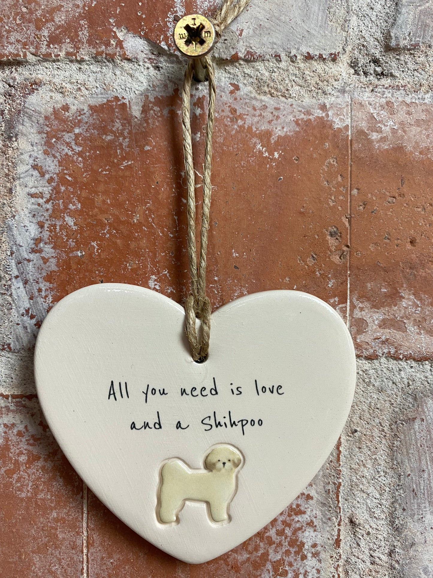 Shihpoo Ceramic Heart Ornament