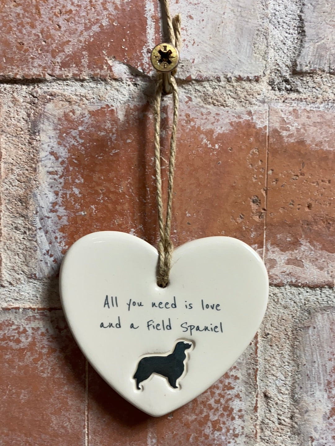 Field Spaniel Ceramic Heart Ornament