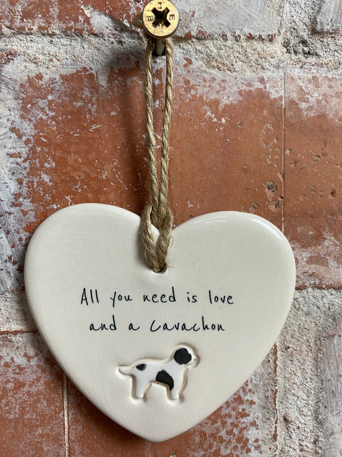 Cavachon Ceramic Heart Ornament