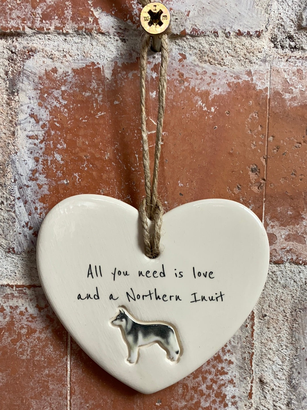 Northern Inuit Ceramic Heart Ornament