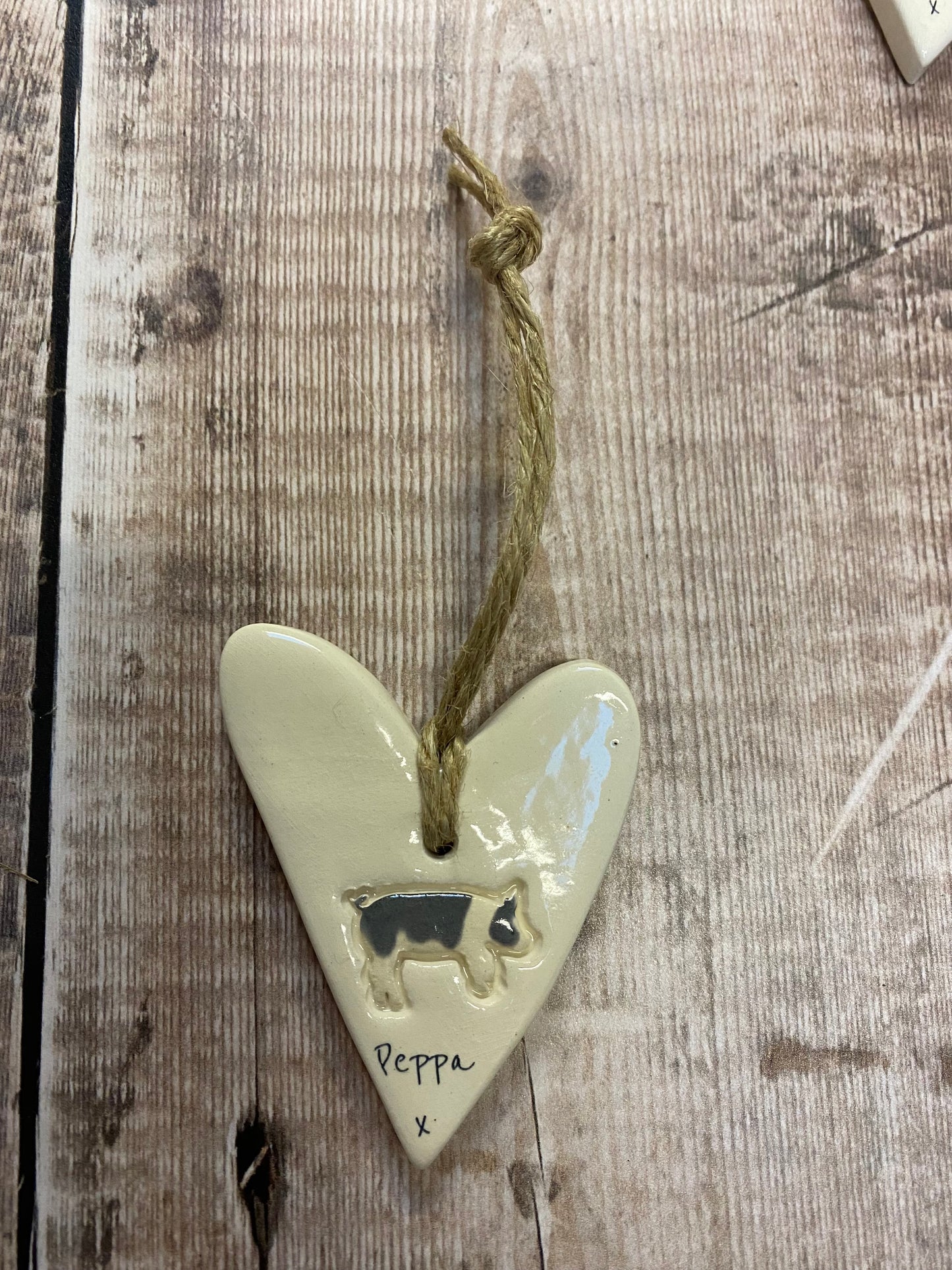 Personalised Pig Heart Ornament