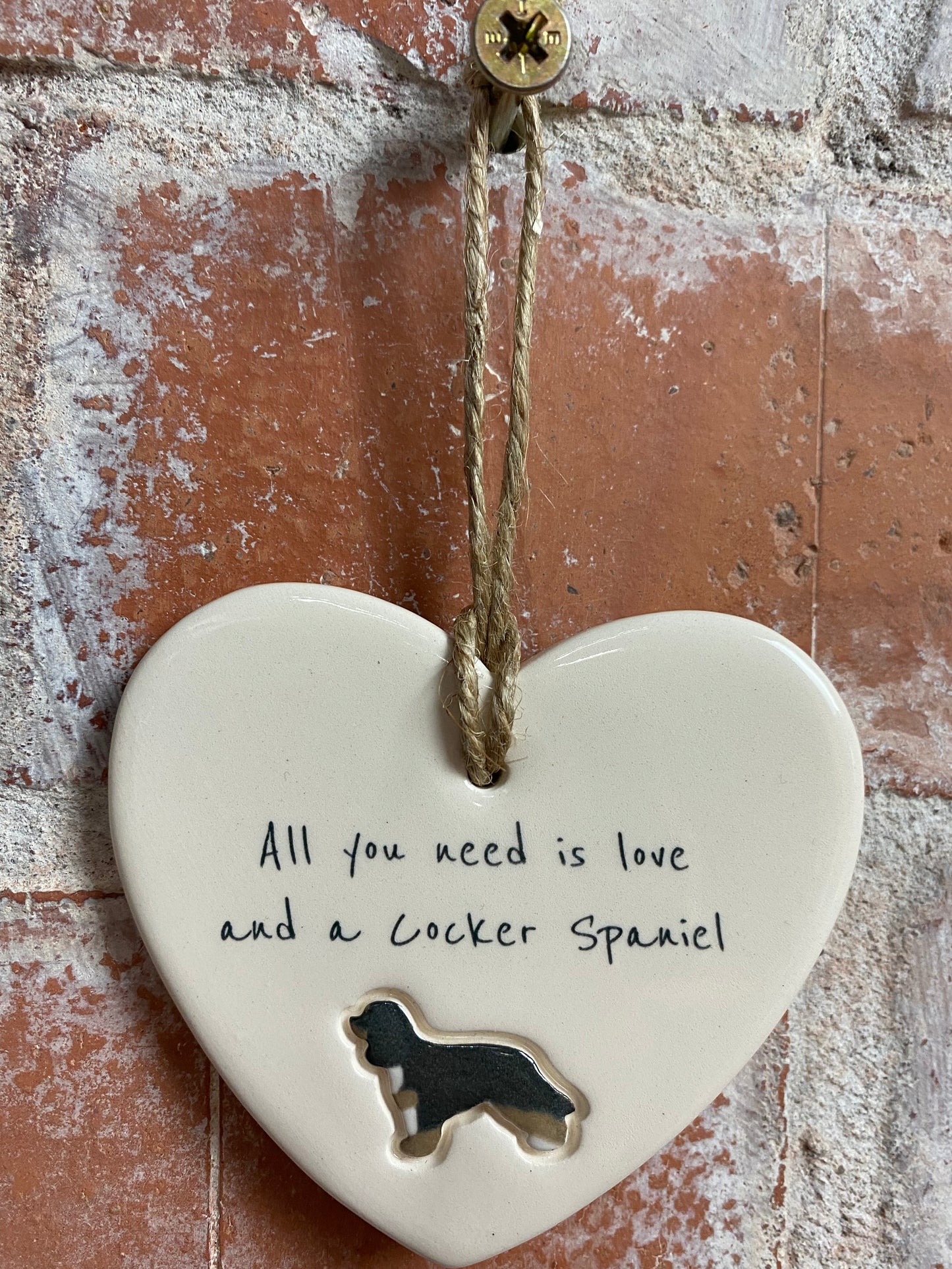 Cocker Spaniel Ceramic Heart Ornament