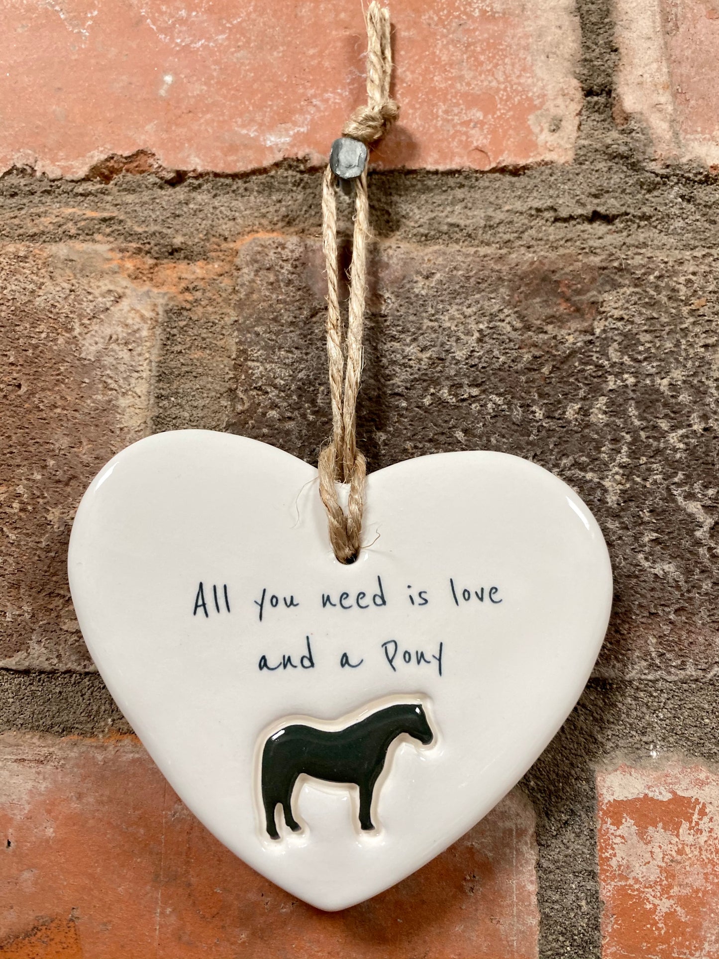 Pony Ceramic Heart Ornament