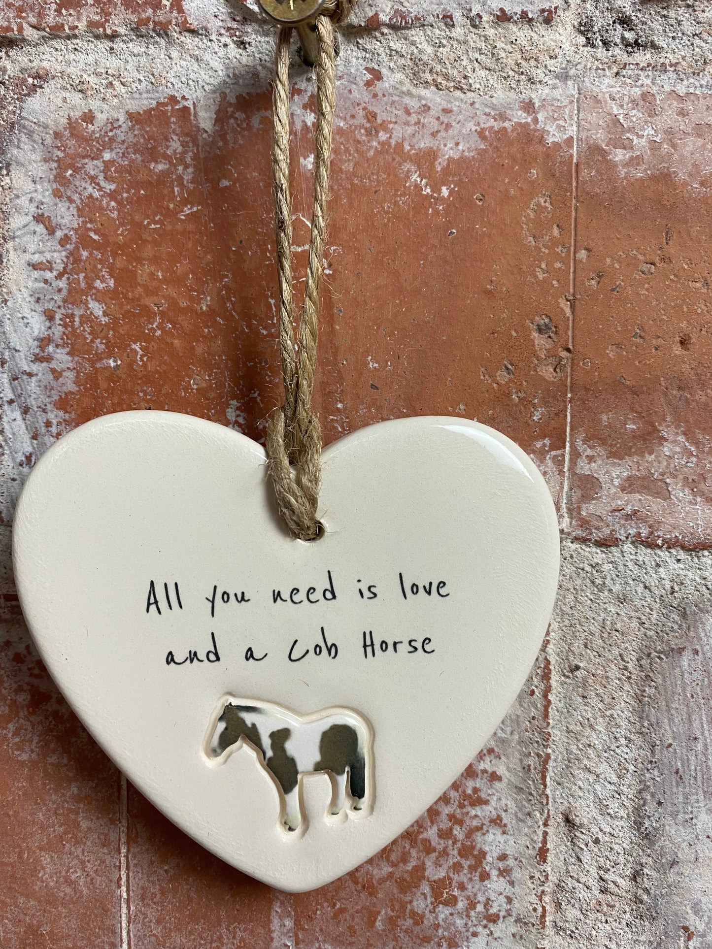Hogged Cob Ceramic Heart Ornament