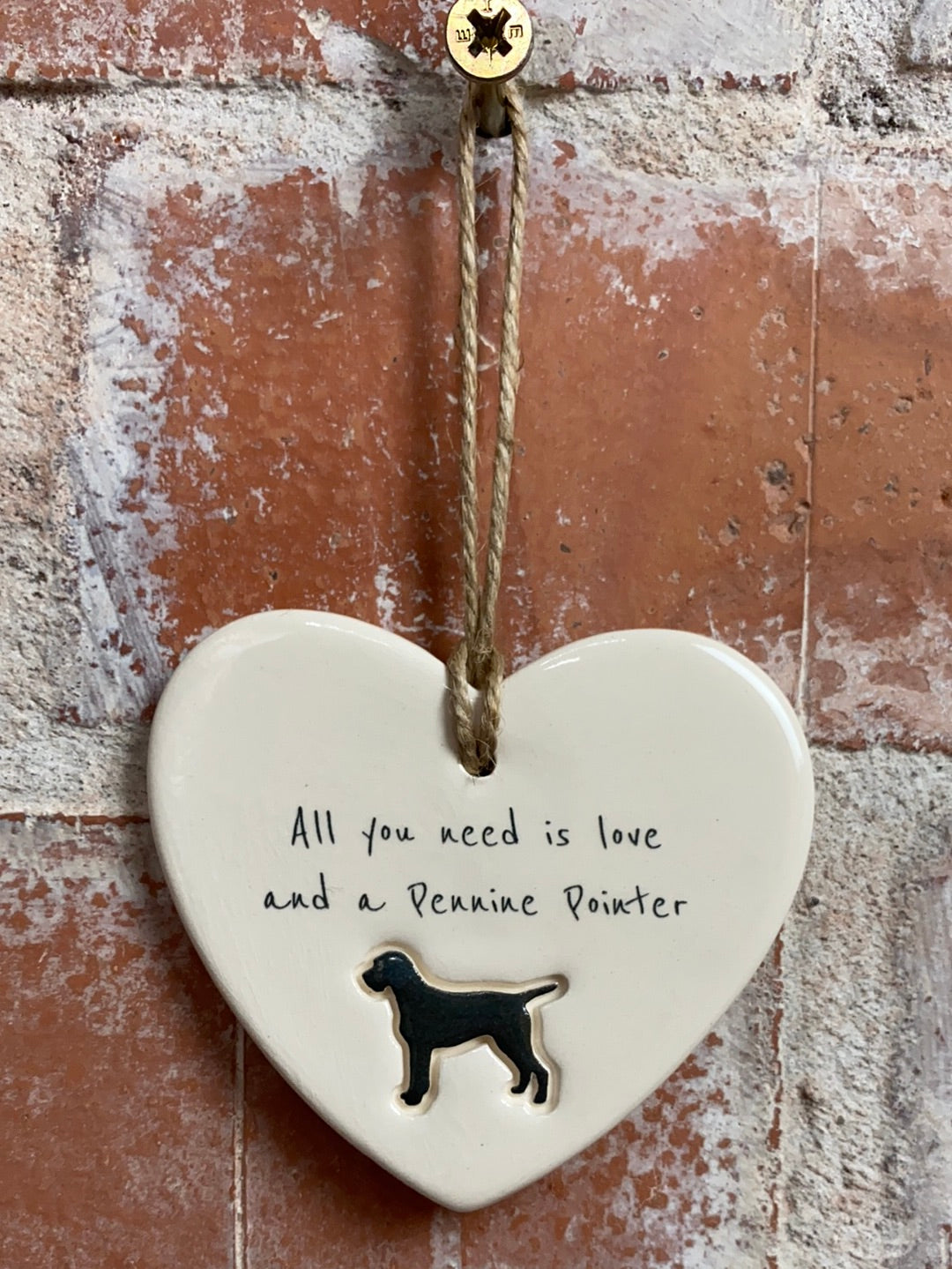 Pennine Pointer Ceramic Heart Ornament