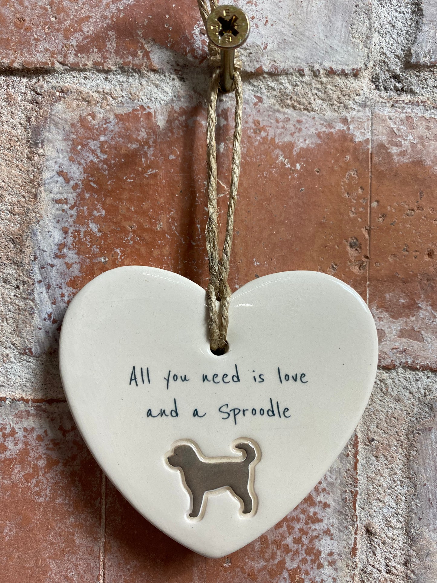 Sproodle Ceramic Heart Ornament