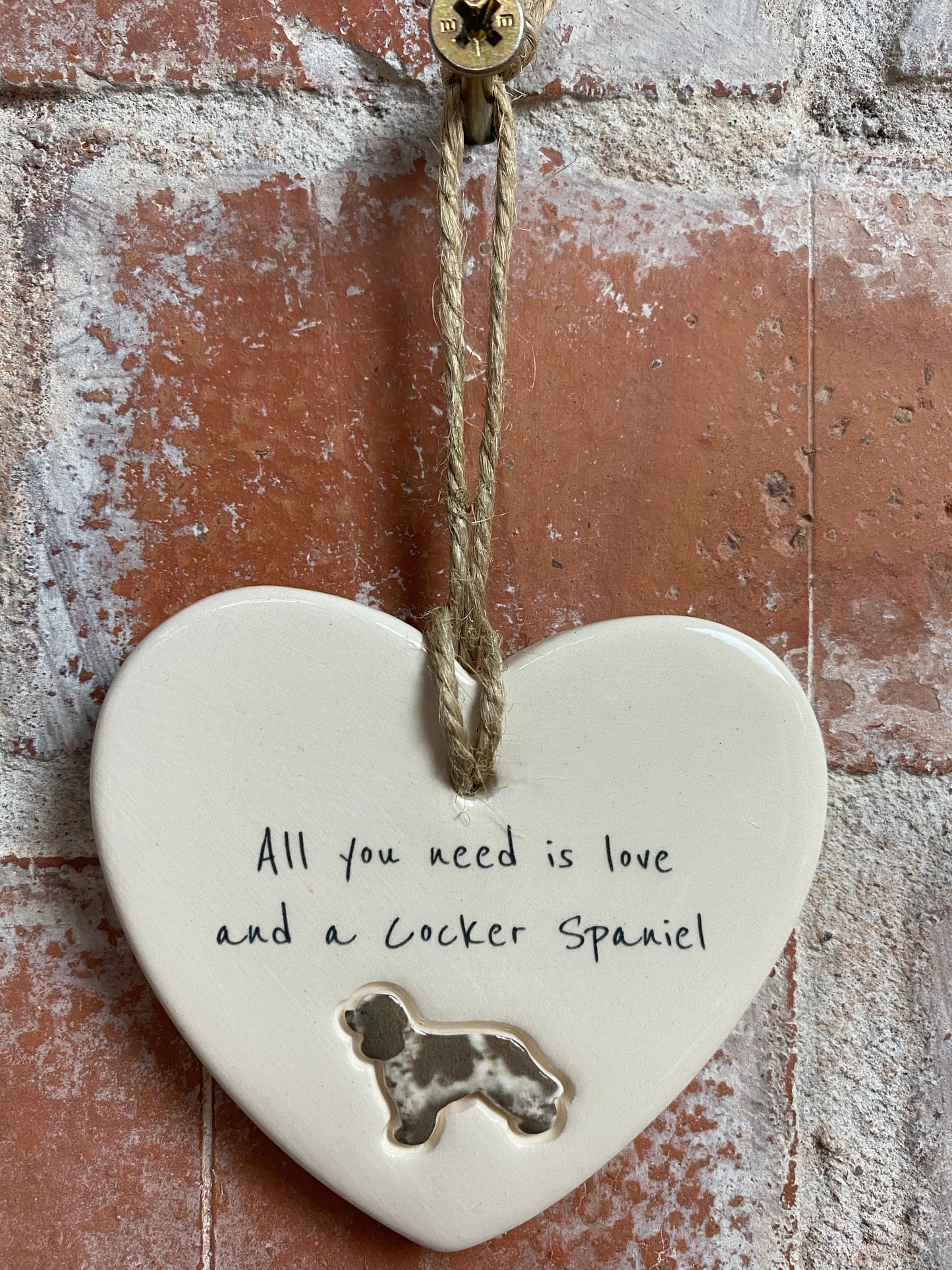 Cocker Spaniel Ceramic Heart Ornament