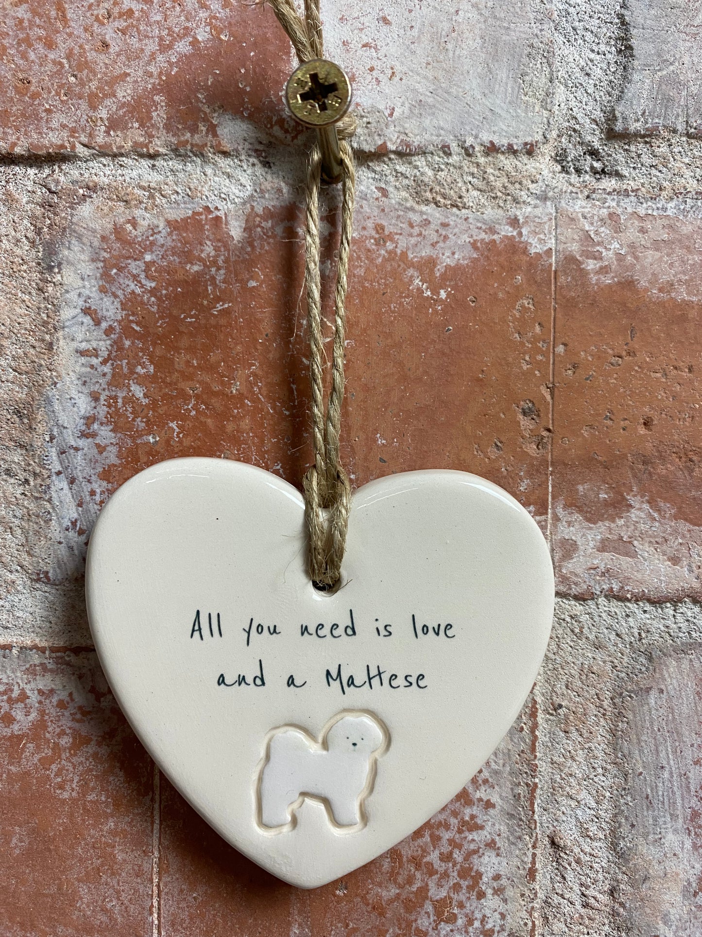 Maltese Ceramic Heart Ornament