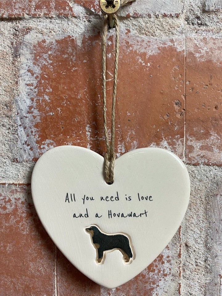 Hovawart Ceramic Heart Ornament